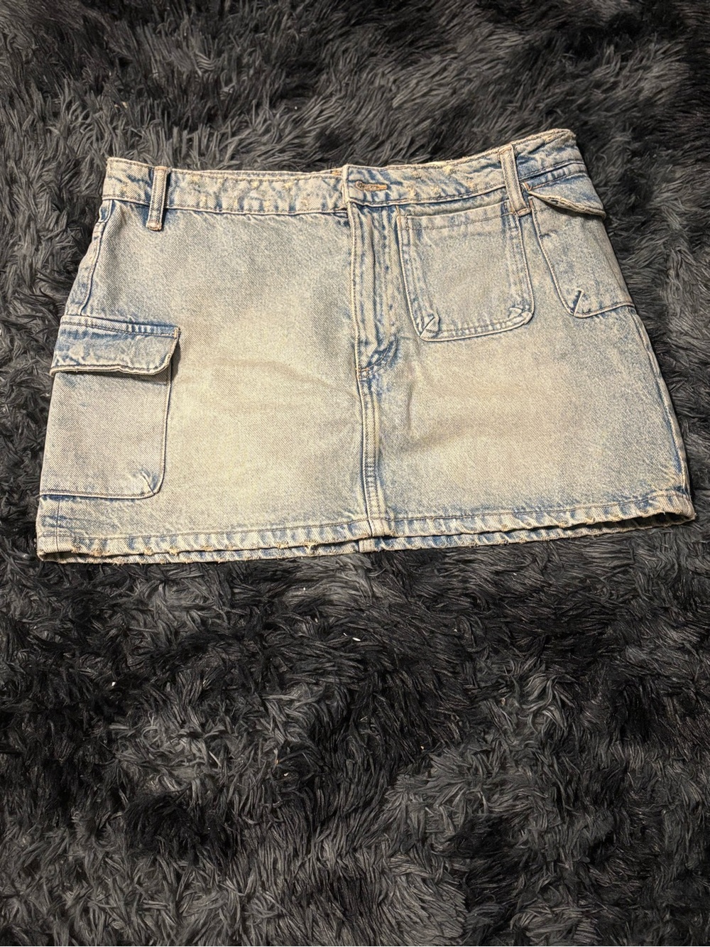 Zara Light Blue Washed Denim Skirt